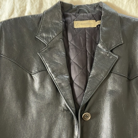Calvin Klein: Vintage Leather Jacket - Picture 3 of 12